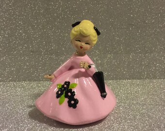 Sweet ReVamped Vintage Tattooed Girl Figurine in Pink ~ Ready to Ship!
