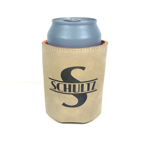Personalized Beverage Can Holder Leather Beer Can Holder