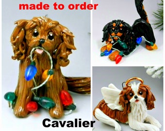 Cavalier King Charles Spaniel Porcelain Christmas Ornament Figurine Made to Order