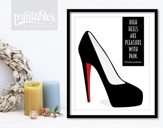 Printable Christian Louboutin Quote Black Stilettos Shoes High