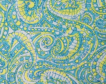 seahorse dobby cotton fabric square 18"x18" ~ lilly spring 2016 ~ lilly pulitzer