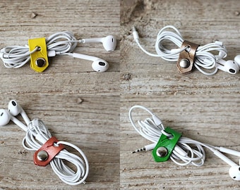Cord Organizers Leather, STOCKING STUFFER Holiday Gift, Tech Accessory, Travel Gift, Leather Cord Keeper, Cord Holder, Gifts For Friends