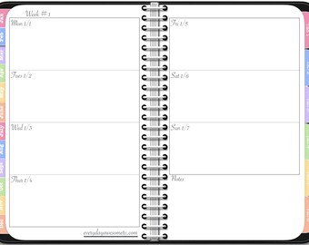 2018 Horizontal Planner - Digital Awesome Planner for iPad and GoodNotes - PDF Tablet Planner in Black