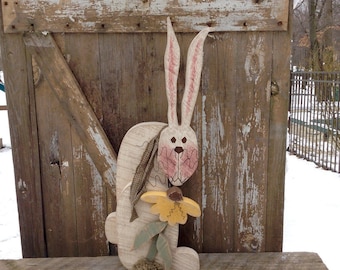 Primitive decor, Country Primitive, Wood Bunny, Primitive bunnies, bunny, rabbit, Easter Decor, spring decor, primitive wood rabbit