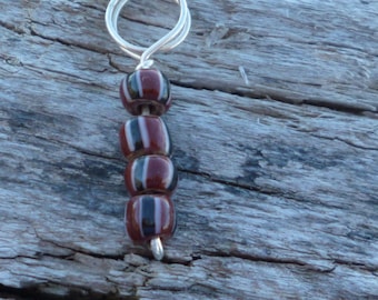 Sterling Silver American Indian Trade Bead Pendant circa 1850