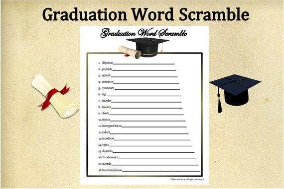 printable graduation word scramble gamegraduation word