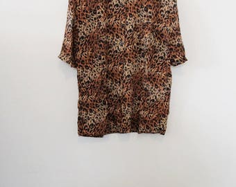 90's Leopard Print Blouse