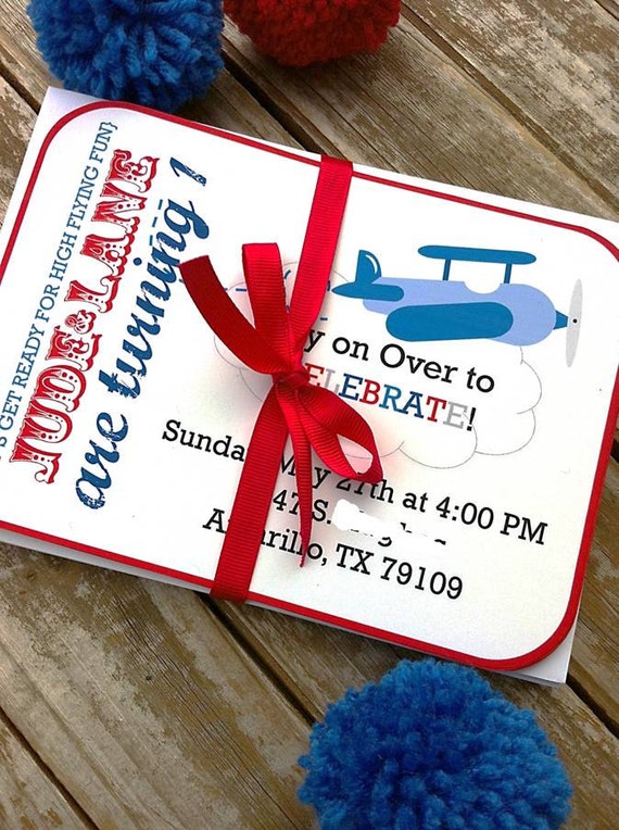 Airplane Themed Birthday Party Invitations 10