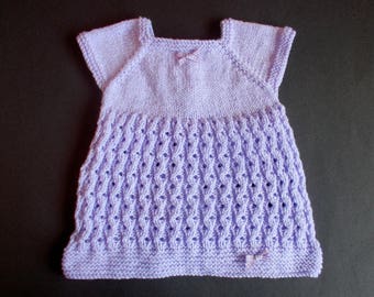 Lilac Blossom Baby Dress Knitting Pattern