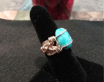 Turquoise and gold ring