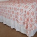 SALE *** Vintage Chenille White Bed-skirt - Queen size 15" skirt, Cabin Crafts white fluffy popcorn chenille - #700-103