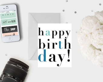 Happy Birthday Colour Block Card