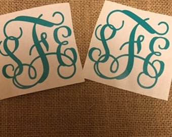 Pair of 3x3 Monogram Decals