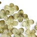 36 Silk Hydrangea Petals in Olive Green ... silk flower, artificial flower, millinery craft - ITEM 0789