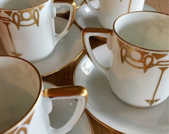 Art Deco Rosenthal China demitasse / mocha cup and saucer in Isolde shape circa 1920s or 30s