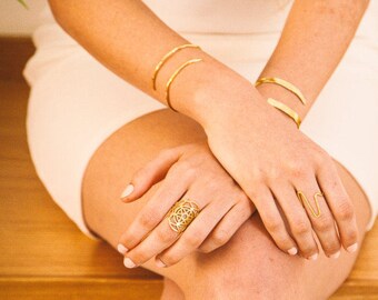 Gold Bracelet for Women, Boho Gold Bracelet, Thin Gold Cuff Bracelets for Women, Gold Open Cuff Bracelet, Gold Thin Bracelet