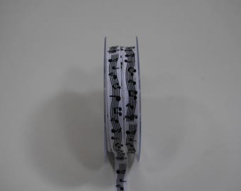 Ribbon printed on white or ivory x2m sheet music notes