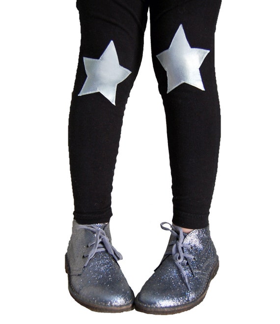 Silver Star Leggings. Girls Leggings. Gift for Girl. Kid Gift.