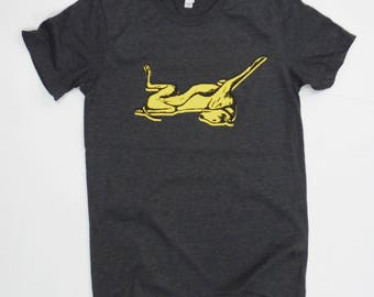 Greyhound Roach! Warhol Style, Unisex Charcoal Gray t-shirt (Shirts for Greyhound Lovers, Sighthounds)