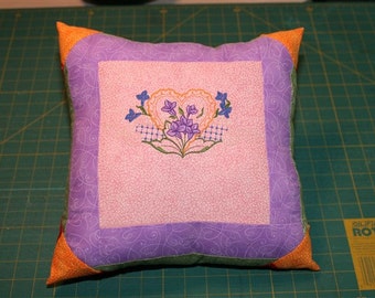 Heart Embriodered Pillow, Throw Pillow, Home Décor, Living Room, Bedroom, Couch, Cushion, Decorative Pillow