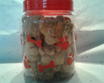 Treat Jar with large paw print treats