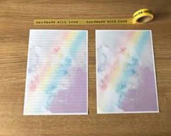 Rainbow Pattern Snail Mail Pen Pal Writing Paper