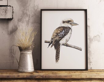 Kookaburra Print A3 - Australian Bird Print - Kookaburra Art Print - Laughing Kookaburra - Australian Wildlife Print