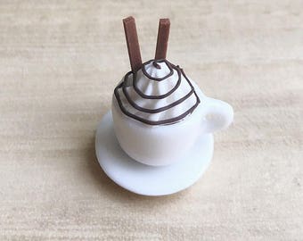 1or2 sets Miniature Coffee Cup,Miniature Coffee,Miniature Capuchino,Dollhouse Sweet,Dollhouse Chocolate,Miniature food