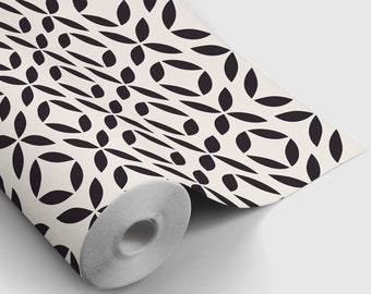 Black and White Peel and Stick Wallpaper | Peel and Stick Temporary Wallpaper | Removable Wall Sticker