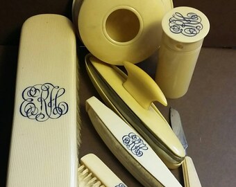 Vintage celuloid dresser set