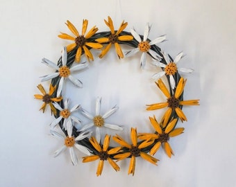 Summer Flower Wreath Black Eyed Susans Daisies