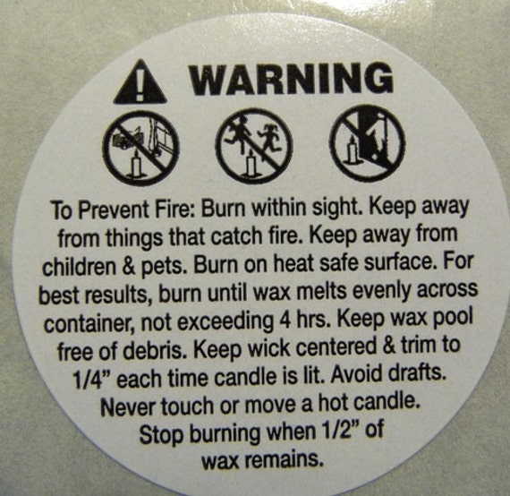 50 Count Soy Candle Wax Burning Instructions Warning Caution