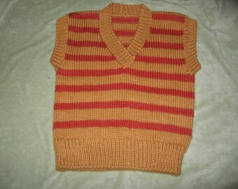 1970s hand-knit child's sweater vest