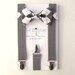Grey Bow Tie and Suspenders: Grey Argyle Print, Toddler Suspenders, Boys, Baby. Ring Bearer Gift, Page Braces, Adult, Mens, Grey Pattern