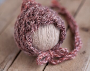 Daisy Pixie Bonnet Newborn, Alpaca Hat, Newborn Bonnet, Photo Prop, Baby Bonnet, Newborn Hat, Newborn