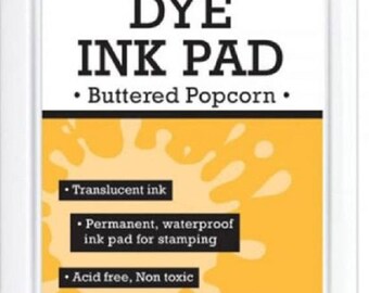 Ranger Water Based Dye Ink Pad for Stamping, Buttered Popcorn Ink, Yellow Ink