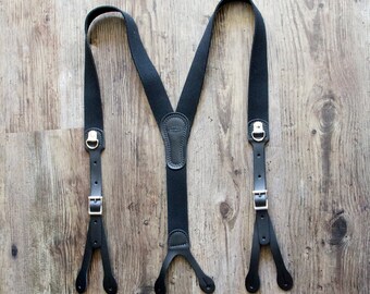 LOGGER BUTTON SUSPENDER - Black Y-Back