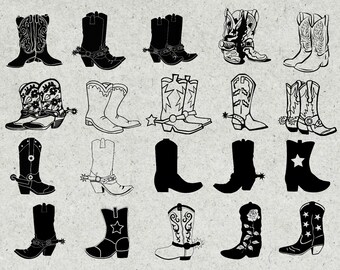 Download Cowboy boots svg | Etsy