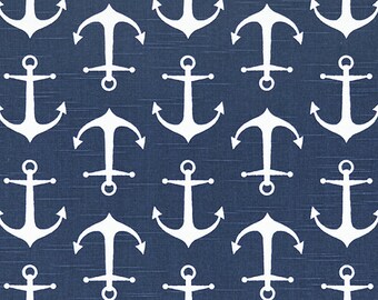 SHIPS SAME DAY - Premier Prints Sailor Navy Blue Nautical boat theme slub cotton home decor fabric by the 1/2 yard