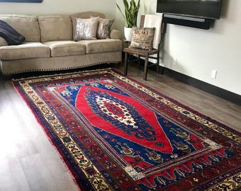 6" x 11" Vintage Turkish Wool Area Rug