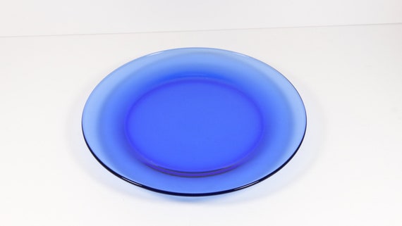 Vintage Cobalt Blue Dinner Plate Blue Glass Dinner Plate Vintage Cobalt Blue Dinner Plate Blue Glass Dinner Plate
