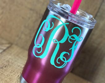 Personalized cup, monogram cup, stainless steel cup, kids cup, reusable, double wall, monogram, tumbler, personalized