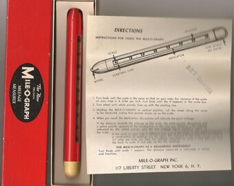 Vintage 1950's Mile O Graph map mileage calculator