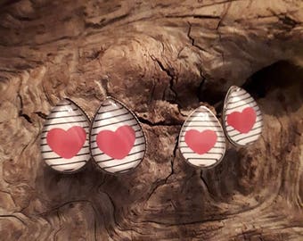 cabochon teardrop shaped, 10 x 14 mm and 13 x 18 mm stainless steel, nail, hanging or hook