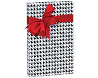 Black and White Houndstooth Gift Wrap Wrapping Paper-18ft Roll w. 20Gift Tags