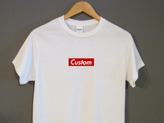 Custom Supreme Red Box Logo T-Shirt Hype Big Sean Tumblr