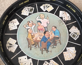 Vintage Masonware Poker Drink Tray