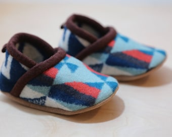 Baby Shoes Made From Pendleton® Wool - Moccasins - Baby Booties - Toddler Shoes - Wool Slippers