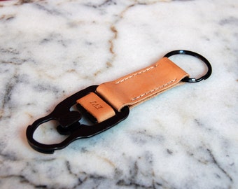 Handmade Military Style MASH Hook Leather Keychain Personalized Keyring Keyfob Custom Keychain