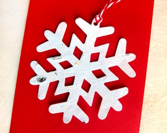 100 BIG Plantable Paper Snowflakes - Flower Seed Paper Snowflakes Winter Wedding Favors Frozen Birthday Party - Free Custom PDF Template